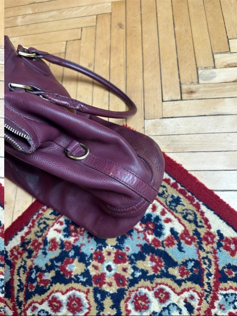 Mulberry Burgundy Leather Satchel with Tassel - Picture 4 of 13